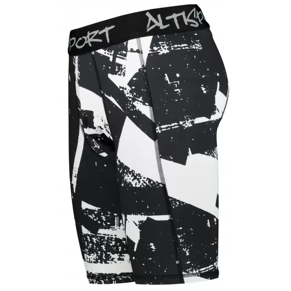  Pánské sportovní legíny nad kolena premium ALTISPORT VOJ/ALM079LEG02 ČERNOBÍLÁ 