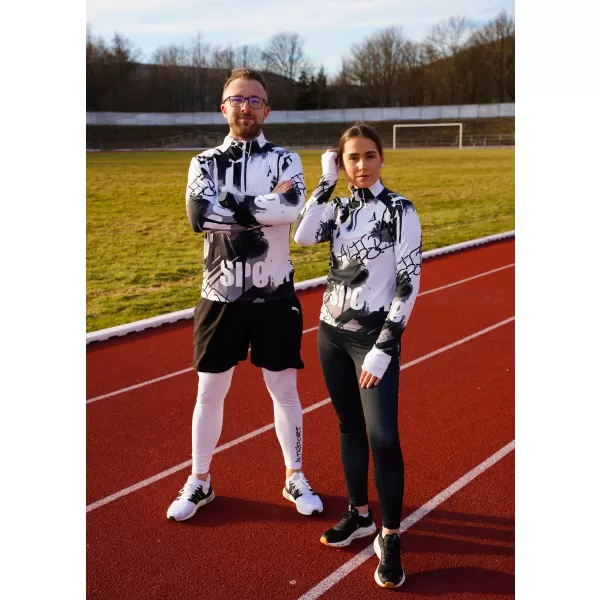  Dámská sportovní mikina premium plus ALTISPORT VOJ/ALW076MI04 WHITE/BLACK 