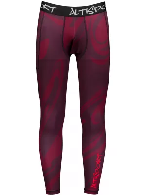 Pánské sportovní legíny dlouhé premium ALTISPORT VOJ/ALM072LEG01 WINE-RED