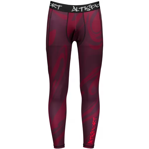  Pánské sportovní legíny dlouhé premium ALTISPORT VOJ/ALM072LEG01 WINE-RED 