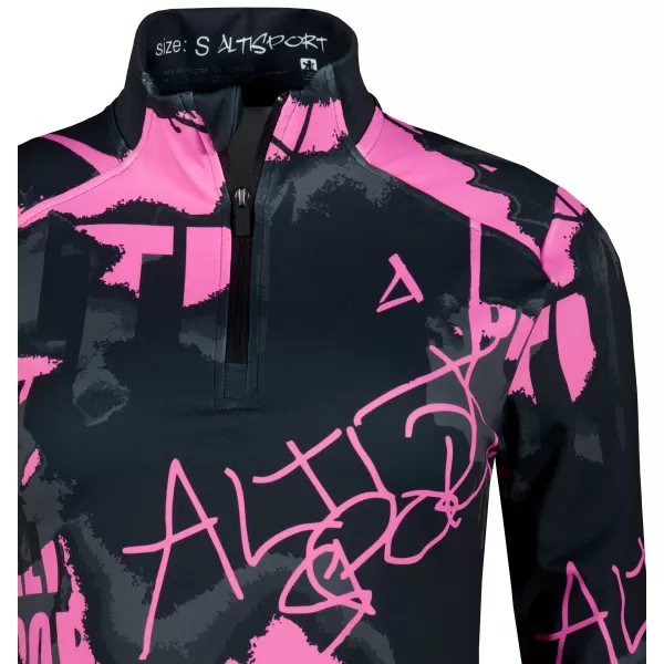  Dámská sportovní mikina premium plus ALTISPORT VOJ/ALW076MI04 BLACK/FLUO PINK 