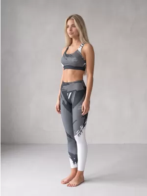 Dámské dlouhé legíny premium ALTISPORT VOJ/ALW081LEG01 ČERNÁ-ŠEDÁ