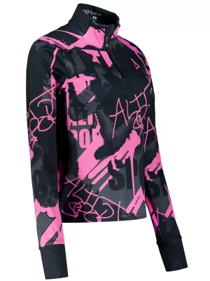 Dámská sportovní mikina premium plus ALTISPORT VOJ/ALW076MI04 BLACK/FLUO PINK