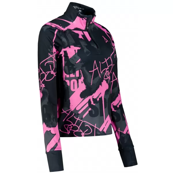  Dámská sportovní mikina premium plus ALTISPORT VOJ/ALW076MI04 BLACK/FLUO PINK 
