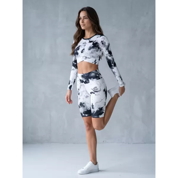  Dámské legíny nad kolena premium ALTISPORT VOJ/ALW066LEG02 BÍLOČERNÁ 