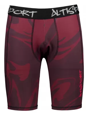 Pánské sportovní legíny nad kolena premium ALTISPORT VOJ/ALM072LEG02 WINE-RED