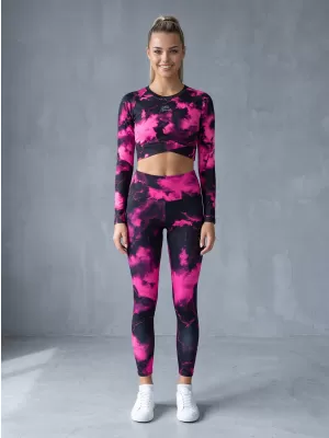 Dámské dlouhé legíny premium ALTISPORT VOJ/ALW066LEG01 ČERNORŮŽOVÁ