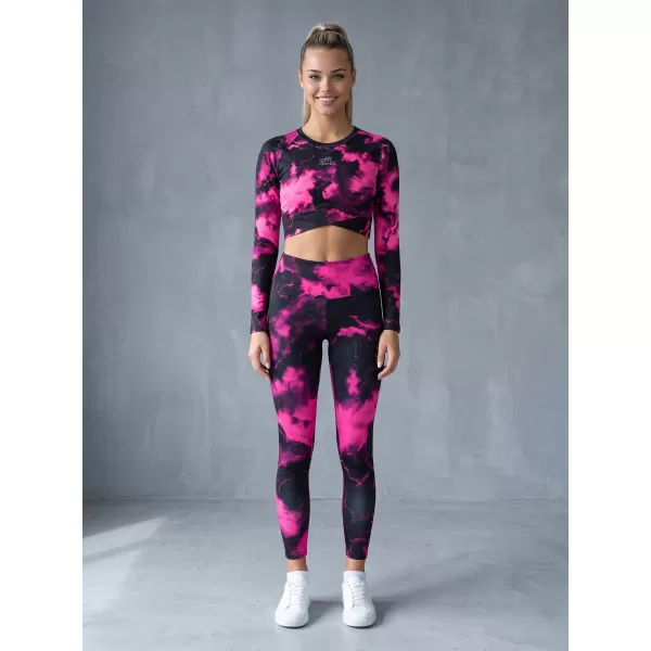  Dámské dlouhé legíny premium ALTISPORT VOJ/ALW066LEG01 ČERNORŮŽOVÁ 