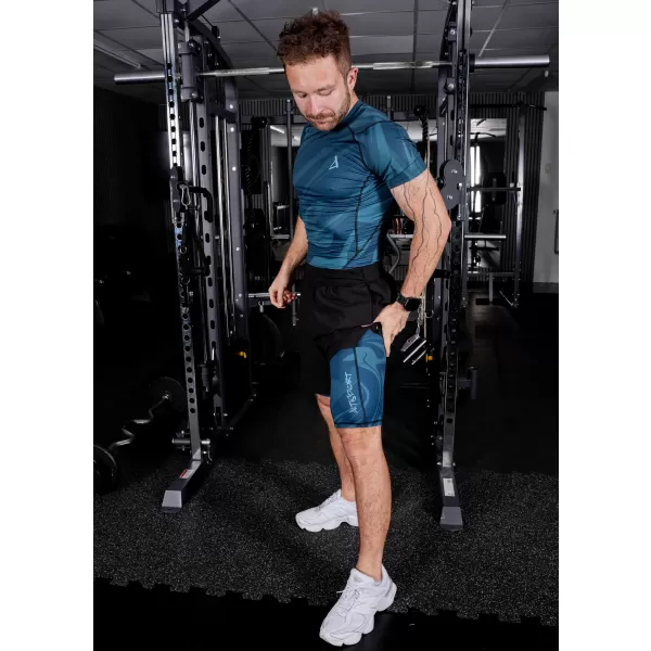  Pánské sportovní legíny nad kolena premium ALTISPORT VOJ/ALM072LEG02 PETROLEJOVÁ 