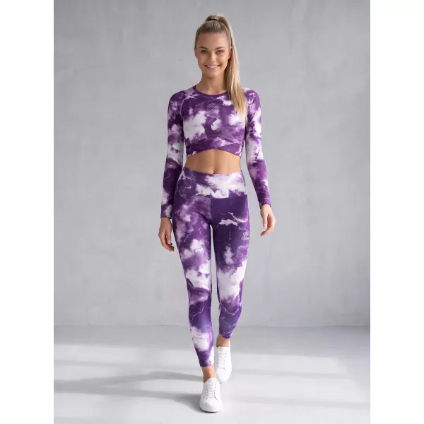  Dámské dlouhé legíny premium ALTISPORT VOJ/ALW066LEG01 BÍLOFIALOVÁ 