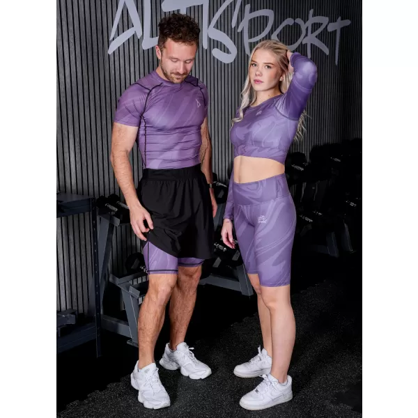  Pánské sportovní legíny nad kolena premium ALTISPORT VOJ/ALM072LEG02 FIALOVÁ 