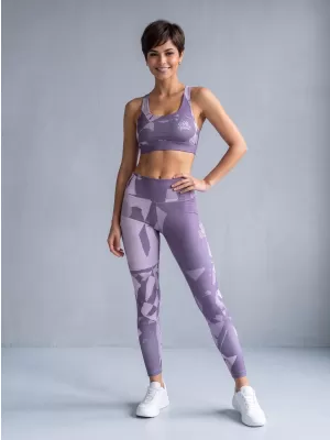 Dámské dlouhé legíny premium ALTISPORT VOJ/ALW080LEG01 ŠEDO-FIALOVÁ