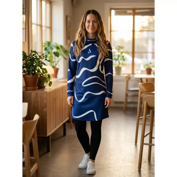  Dámská prodloužená mikina premium ALTISPORT VOJ/ALW088MI06 TMAVĚ MODRÁ 