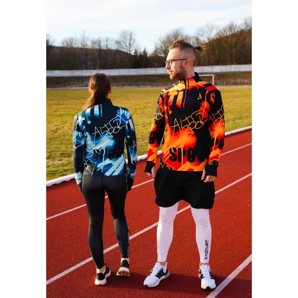  Dámská sportovní mikina premium plus ALTISPORT VOJ/ALW076MI04 MODRÁ/ČERNÁ 
