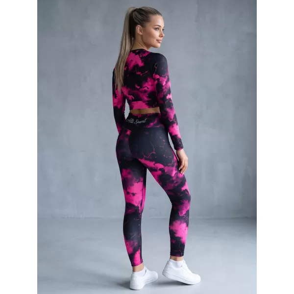  Dámské dlouhé legíny premium ALTISPORT VOJ/ALW066LEG01 ČERNORŮŽOVÁ 