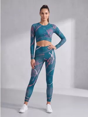 Dámské dlouhé legíny premium ALTISPORT VOJ/ALW082LEG01 PETROLEJOVÁ
