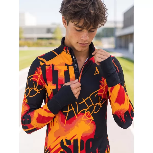  Pánská sportovní mikina premium plus ALTISPORT VOJ/ALM076MI04 ORANGE/BLACK 