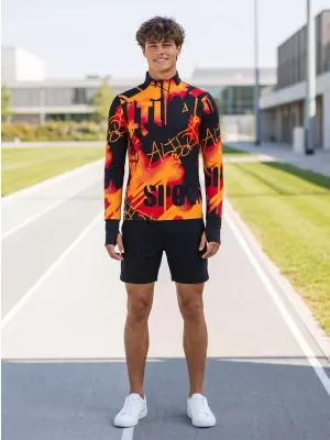 Pánská sportovní mikina premium plus ALTISPORT VOJ/ALM076MI04 ORANGE/BLACK