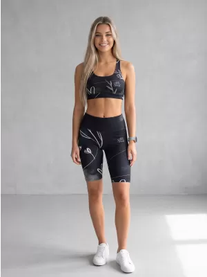 Dámské legíny nad kolena premium ALTISPORT VOJ/ALW083LEG02 ČERNOBÍLÁ
