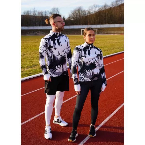  Dámská sportovní mikina premium plus ALTISPORT VOJ/ALW076MI04 WHITE/BLACK 