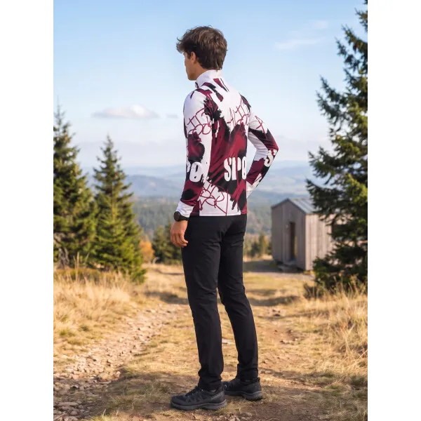  Pánská sportovní mikina premium plus ALTISPORT VOJ/ALM076MI04 BÍLÁ/RUDÁ 