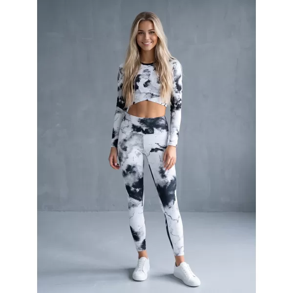  Dámské dlouhé legíny premium ALTISPORT VOJ/ALW066LEG01 BÍLOČERNÁ 