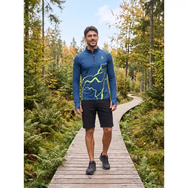  Pánská sportovní mikina premium plus ALTISPORT VOJ/ALM073MI04 NAVY-FLUO YELLOW 