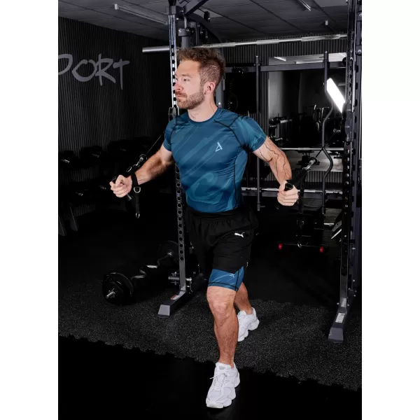  Pánské sportovní legíny nad kolena premium ALTISPORT VOJ/ALM072LEG02 PETROLEJOVÁ 