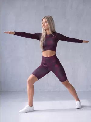 Dámské legíny nad kolena premium ALTISPORT VOJ/ALW072LEG02 WINE-RED