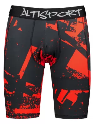 Pánské sportovní legíny nad kolena premium ALTISPORT VOJ/ALM079LEG02 ČERNOČERVENÁ
