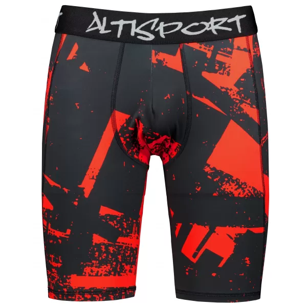  Pánské sportovní legíny nad kolena premium ALTISPORT VOJ/ALM079LEG02 ČERNOČERVENÁ 