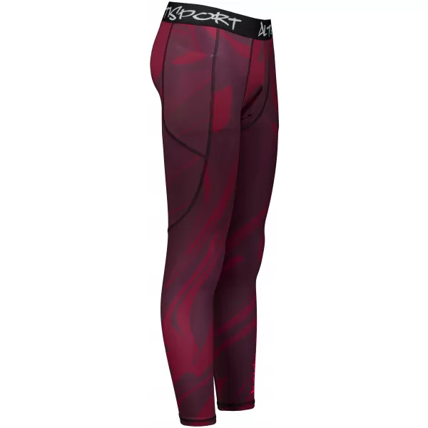  Pánské sportovní legíny dlouhé premium ALTISPORT VOJ/ALM072LEG01 WINE-RED 