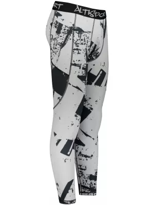 Pánské sportovní legíny dlouhé premium ALTISPORT VOJ/ALM079LEG01 ČERNOŠEDÁ