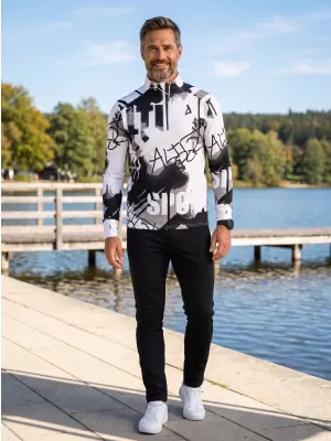 Pánská sportovní mikina premium plus ALTISPORT VOJ/ALM076MI04 BLACK/WHITE
