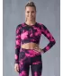 Dámský funkční crop top s dlouhým rukávem premium ALTISPORT VOJ/ALW066TR04 ČERNORŮŽOVÁ