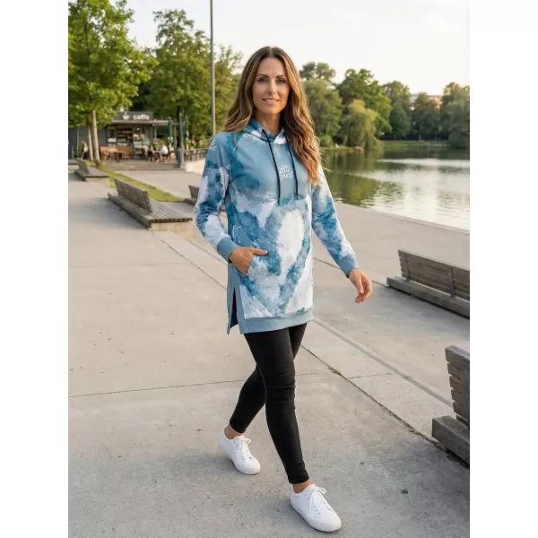  Dámská funkční prodloužená mikina premium ALTISPORT VOJ/ALW093MI03 SVĚTLE MODRÁ 