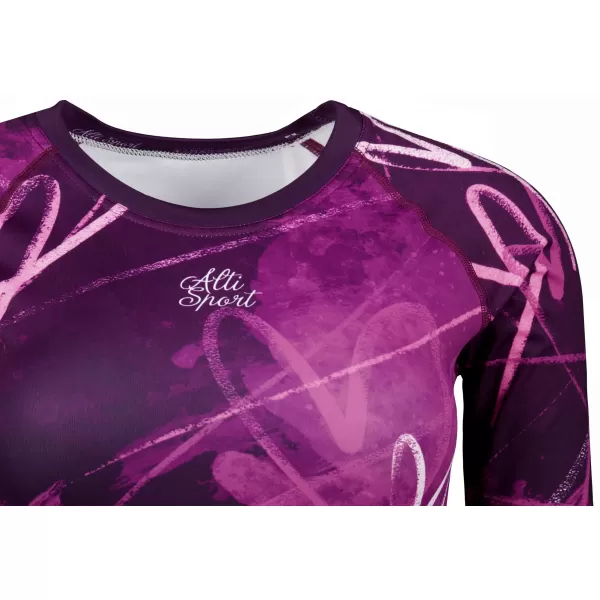  Dámský funkční crop top s dlouhým rukávem premium ALTISPORT VOJ/ALW082TR04 FIALOVÁ 