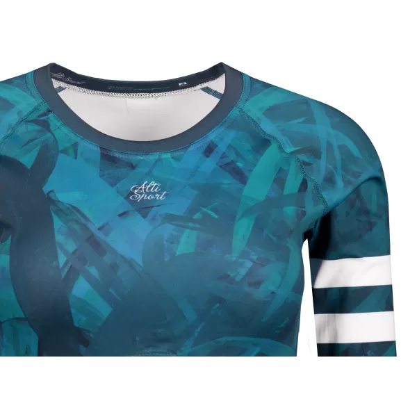  Dámský funkční crop top s dlouhým rukávem premium ALTISPORT VOJ/ALW096TR04 PETROLEJOVÁ 
