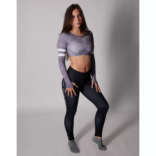  Dámský funkční crop top s dlouhým rukávem premium ALTISPORT VOJ/ALW096TR04 ŠEDÁ 