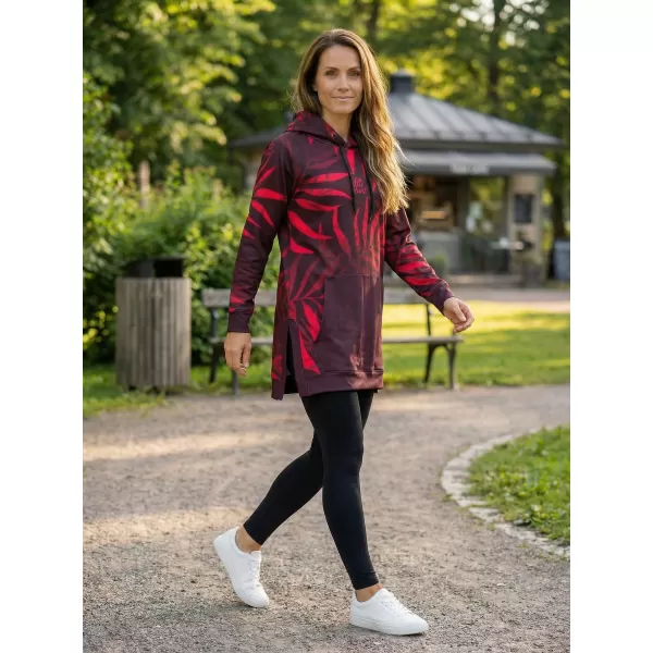  Dámská funkční prodloužená mikina premium ALTISPORT VOJ/ALW094MI03 WINE/RED 