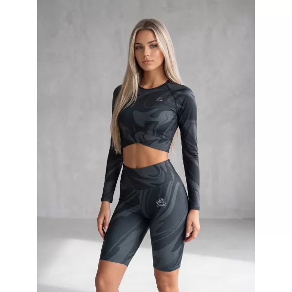  Dámský funkční crop top s dlouhým rukávem premium ALTISPORT VOJ/ALW072TR04 BLACK 