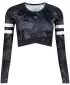 Dámský funkční crop top s dlouhým rukávem premium ALTISPORT VOJ/ALW096TR04 ČERNÁ