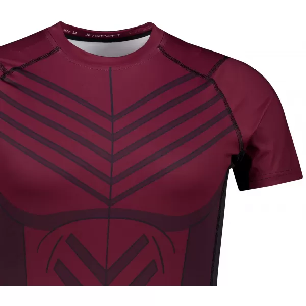  Pánské funkční kompresní triko s krátkým rukávem premium ALTISPORT VOJ/ALM095TR04 WINE-RED 