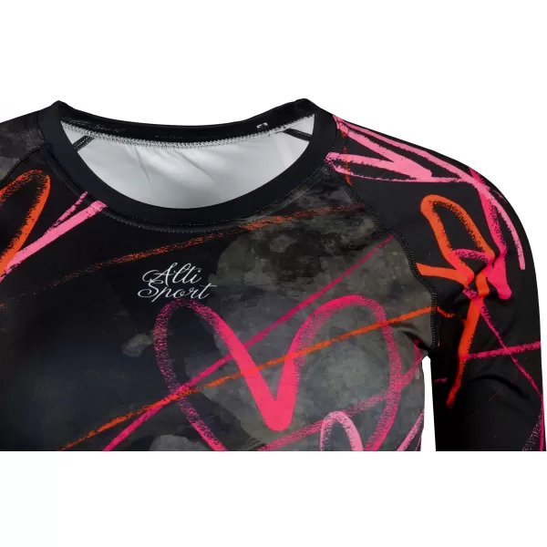  Dámský funkční crop top s dlouhým rukávem premium ALTISPORT VOJ/ALW082TR04 ČERNÁ 