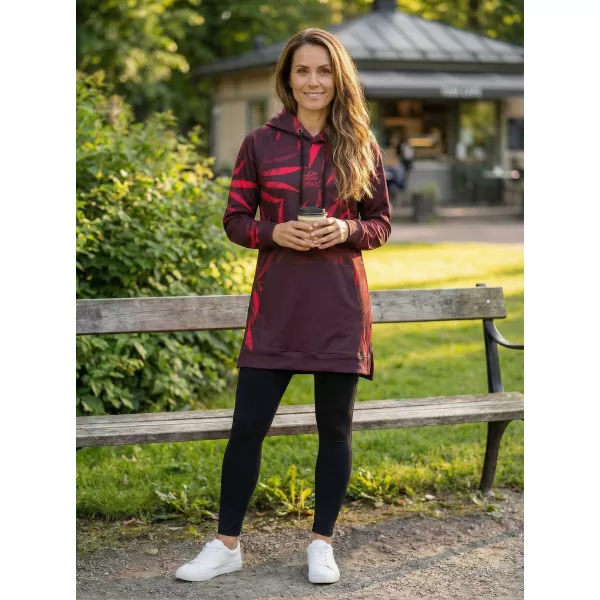  Dámská funkční prodloužená mikina premium ALTISPORT VOJ/ALW094MI03 WINE/RED 