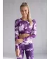 Dámský funkční crop top s dlouhým rukávem premium ALTISPORT VOJ/ALW066TR04 BÍLOFIALOVÁ