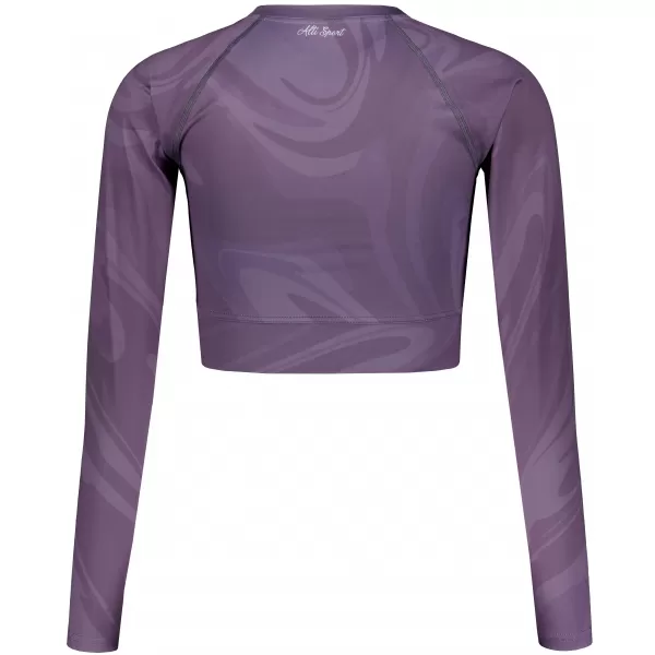  Dámský funkční crop top s dlouhým rukávem premium ALTISPORT VOJ/ALW072TR04 FIALOVÁ 
