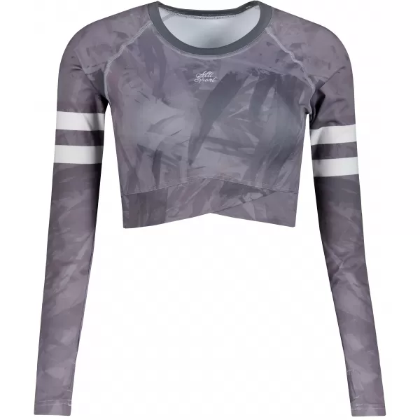  Dámský funkční crop top s dlouhým rukávem premium ALTISPORT VOJ/ALW096TR04 ŠEDÁ 