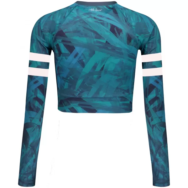  Dámský funkční crop top s dlouhým rukávem premium ALTISPORT VOJ/ALW096TR04 PETROLEJOVÁ 