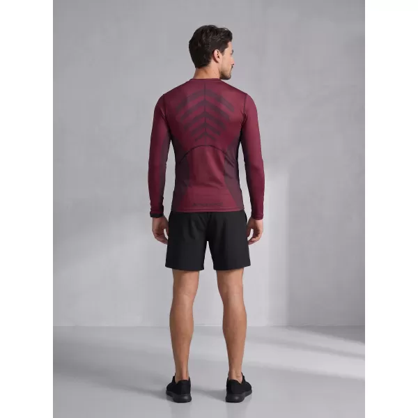  Pánské funkční kompresní tričko s dlouhým rukávem premium ALTISPORT VOJ/ALM095TR03 WINE-RED 